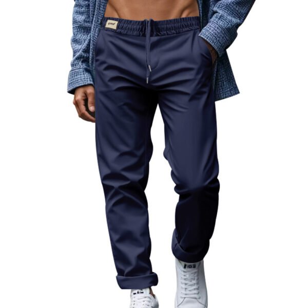 Men's Loose Comfortable Quick-drying Waist-tied Casual Business Pure Color Trousers - Image 8