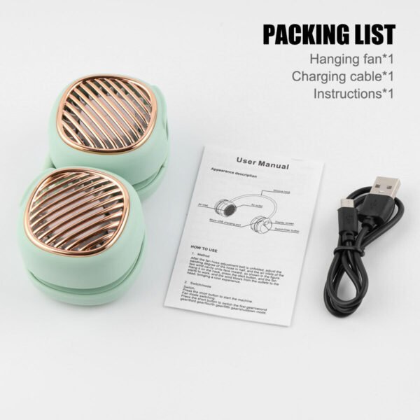 Portable Hanging Neck Fan 5 Speed Wearable Personal Fan Air Cooler Rechargeable - Image 7