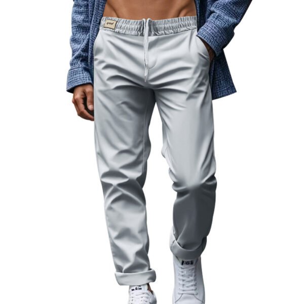 Men's Loose Comfortable Quick-drying Waist-tied Casual Business Pure Color Trousers - Image 9