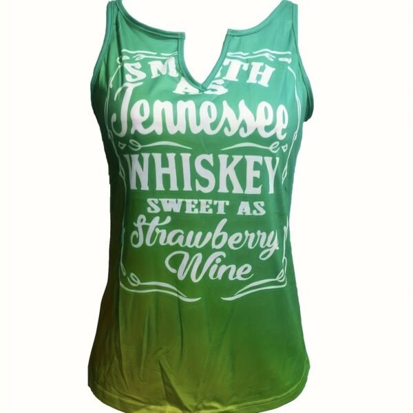 Ladies' V-neck Printed Fashionable And Versatile Slimming Tank Top - Image 2