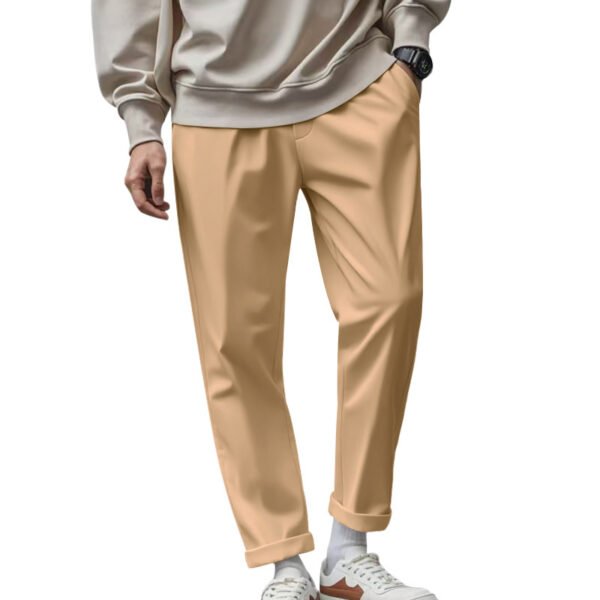 Men's Loose Comfortable Quick-drying Waist-tied Casual Business Pure Color Trousers - Image 7