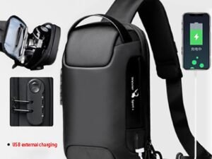 Waterproof USB Anti-theft Bag Men Oxford Crossbody Shoulder Bag Sling Multifunction Short Travel Messenger Chest Pack