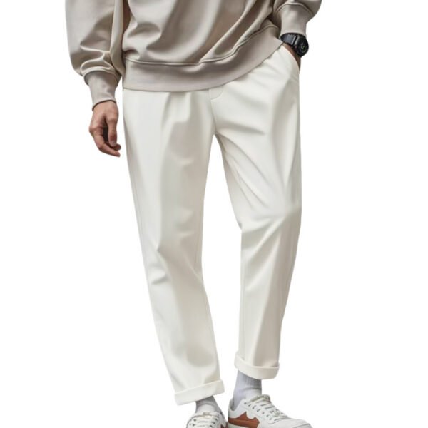 Men's Loose Comfortable Quick-drying Waist-tied Casual Business Pure Color Trousers - Image 10