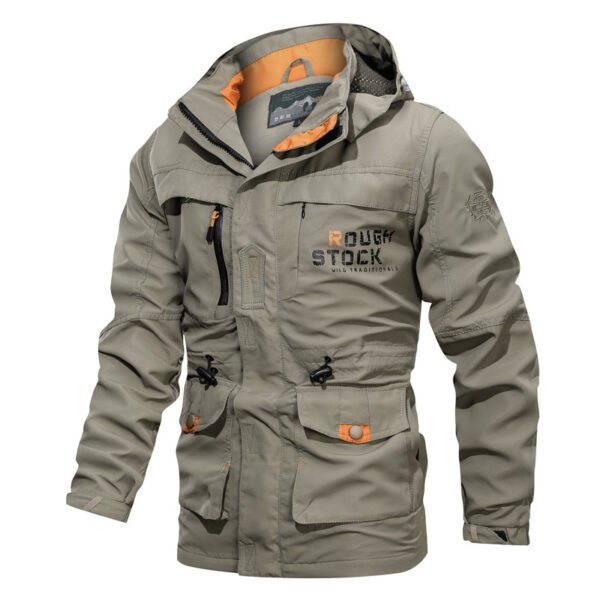 Men's Medium To Long Casual Outdoor Hooded Plus Size Jacket - Image 4