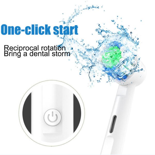 Toothbrush Electric Rechargeable Pro Rotating Brush Heads Timer Modes USB - Image 7