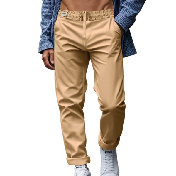 Men's Loose Comfortable Quick-drying Waist-tied Casual Business Pure Color Trousers - Image 6