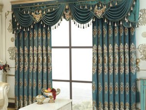 Luxury Elegant High-end Embroidered Curtains, Blackout Living Room Bedroom Villa, Velvet Curtains, Finished 2-piece