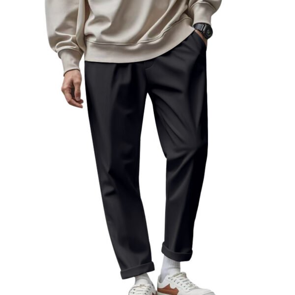 Men's Loose Comfortable Quick-drying Waist-tied Casual Business Pure Color Trousers - Image 2