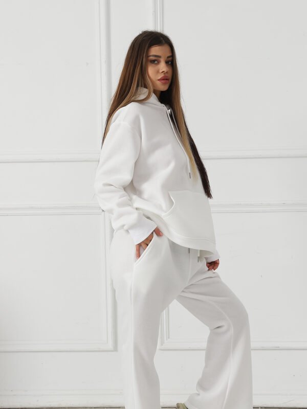 Women's Fashionable Casual Solid Color Long Sleeved Sweatshirt Set - Image 8