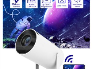 Portable Projector Small Straight Projector For Home Use 180 Degrees Projection Angle Automatic Focus Home Video Projector