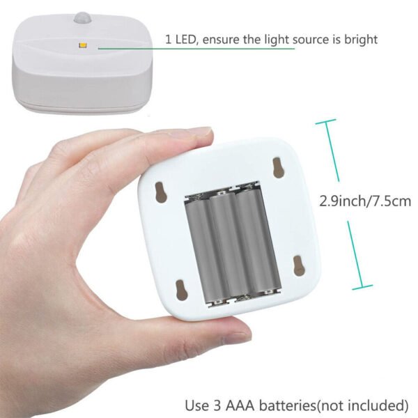 3 X LED Nachtlicht Mit Bewegungsmelder Sensor Batterie Treppenlicht Wandleuchte - Image 9