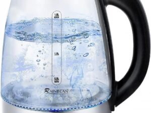 Electric Kettle Water Boiler, 1.8L Electric Tea Kettle, Wide Opening Hot Water Boiler With LED Light, Auto Shut-Off & Boil Dry Protection, Glass Black