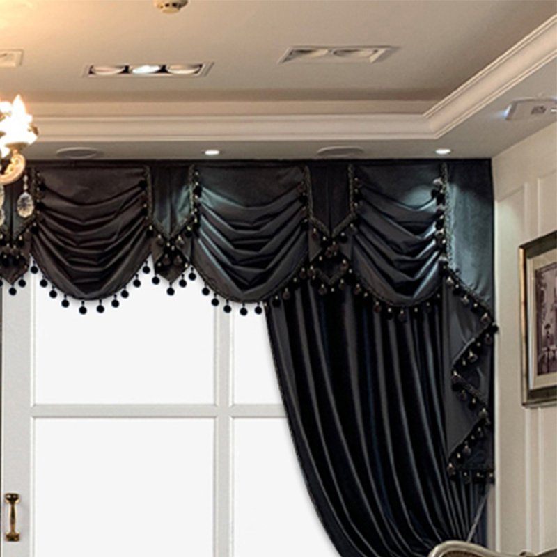 European Luxury Villa, Thick And Luxurious All-black Velvet Curtains, Living Room, Dining Room, Perfect Curtains. - Image 4